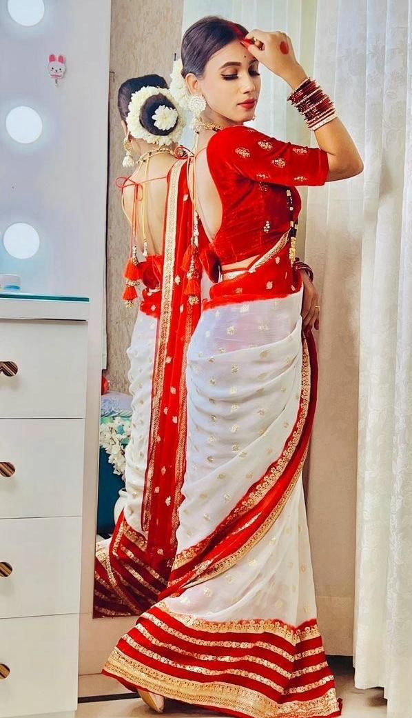 Tanmira Special Pure Georgette Jaipuri Tie Dye Zari Weaving Saree